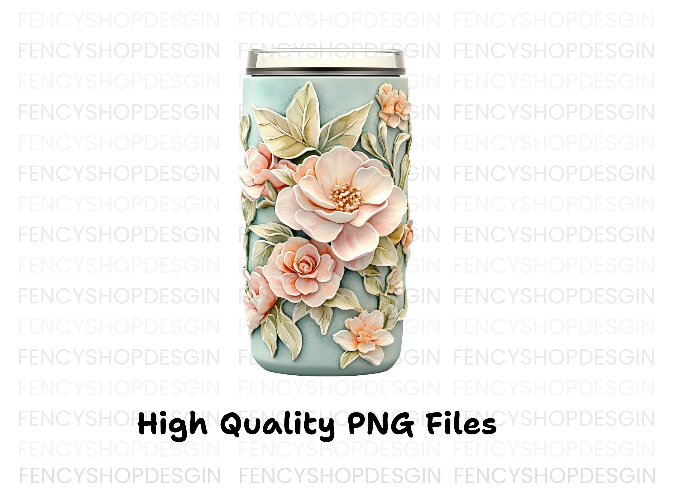 Embossed Floral Tumbler Clipart Bundle
