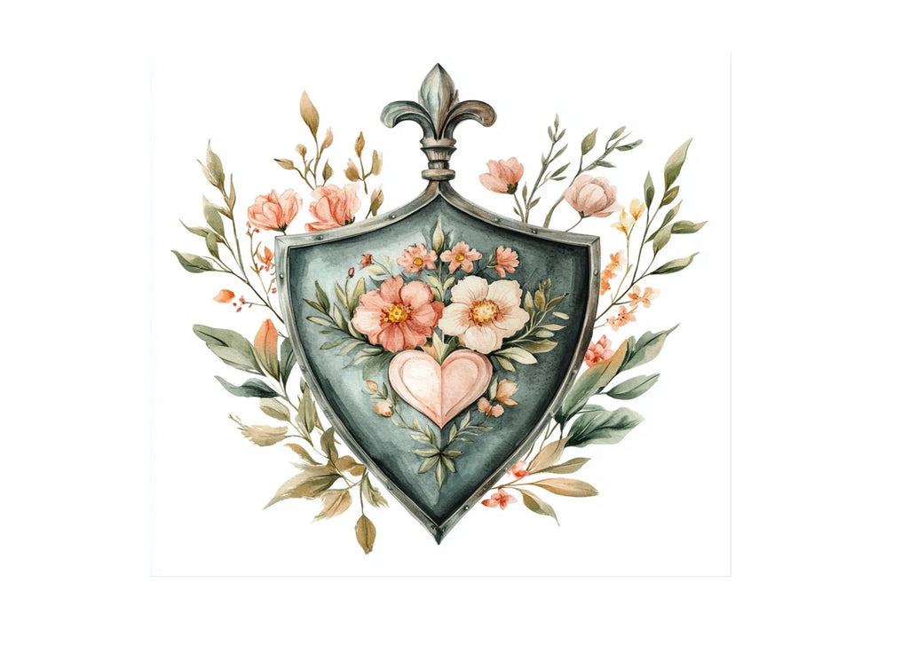 Decorative Floral Shields Clipart Bundle