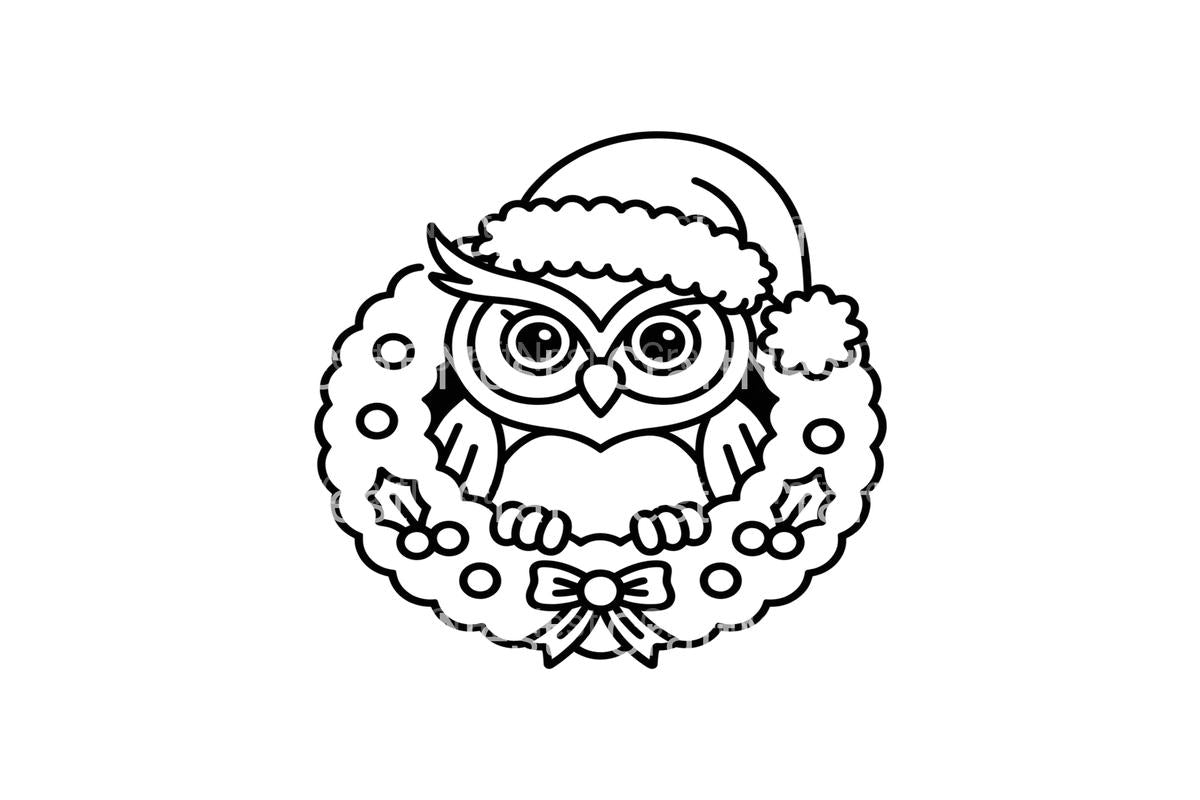 Christmas Owl WreathFun Coloring Books