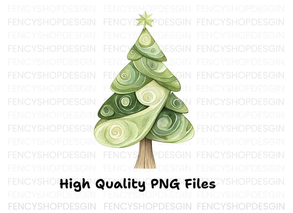 Whimsical Christmas Tree Clipart Bundle