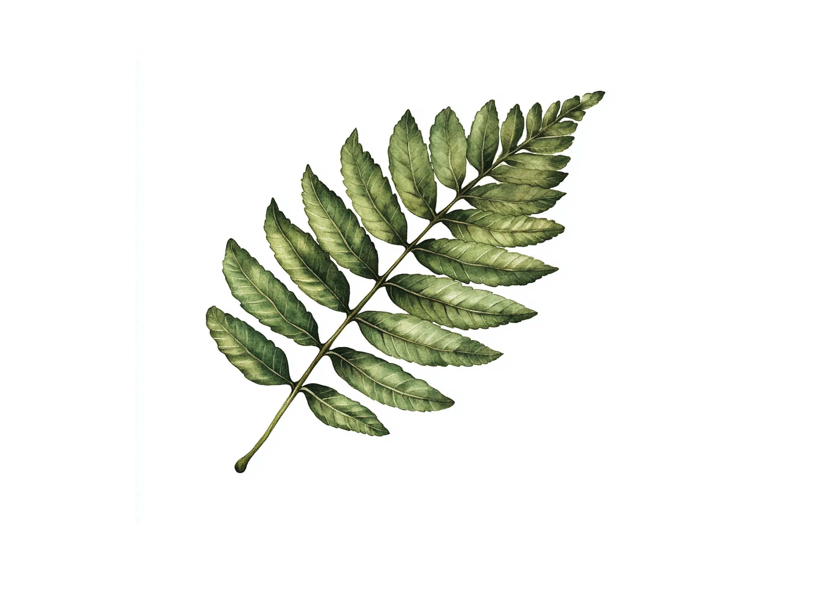 Green Fern and Branch Clipart Bundle