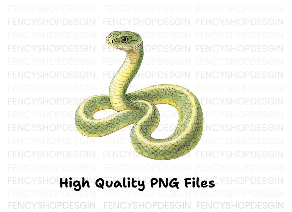 Vibrant Green Snake Clipart Bundle