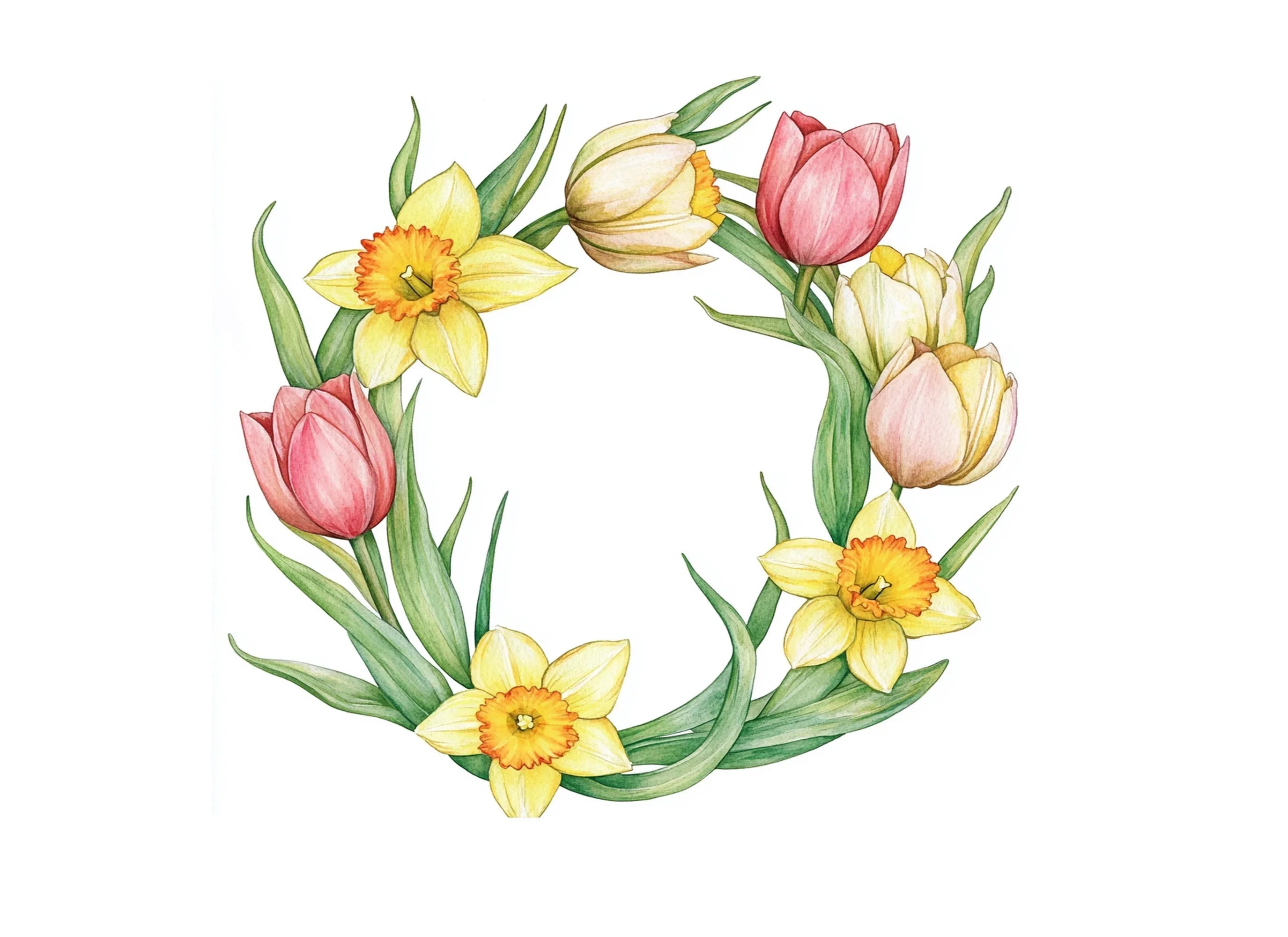 Spring Floral Wreaths Clipart Bundle