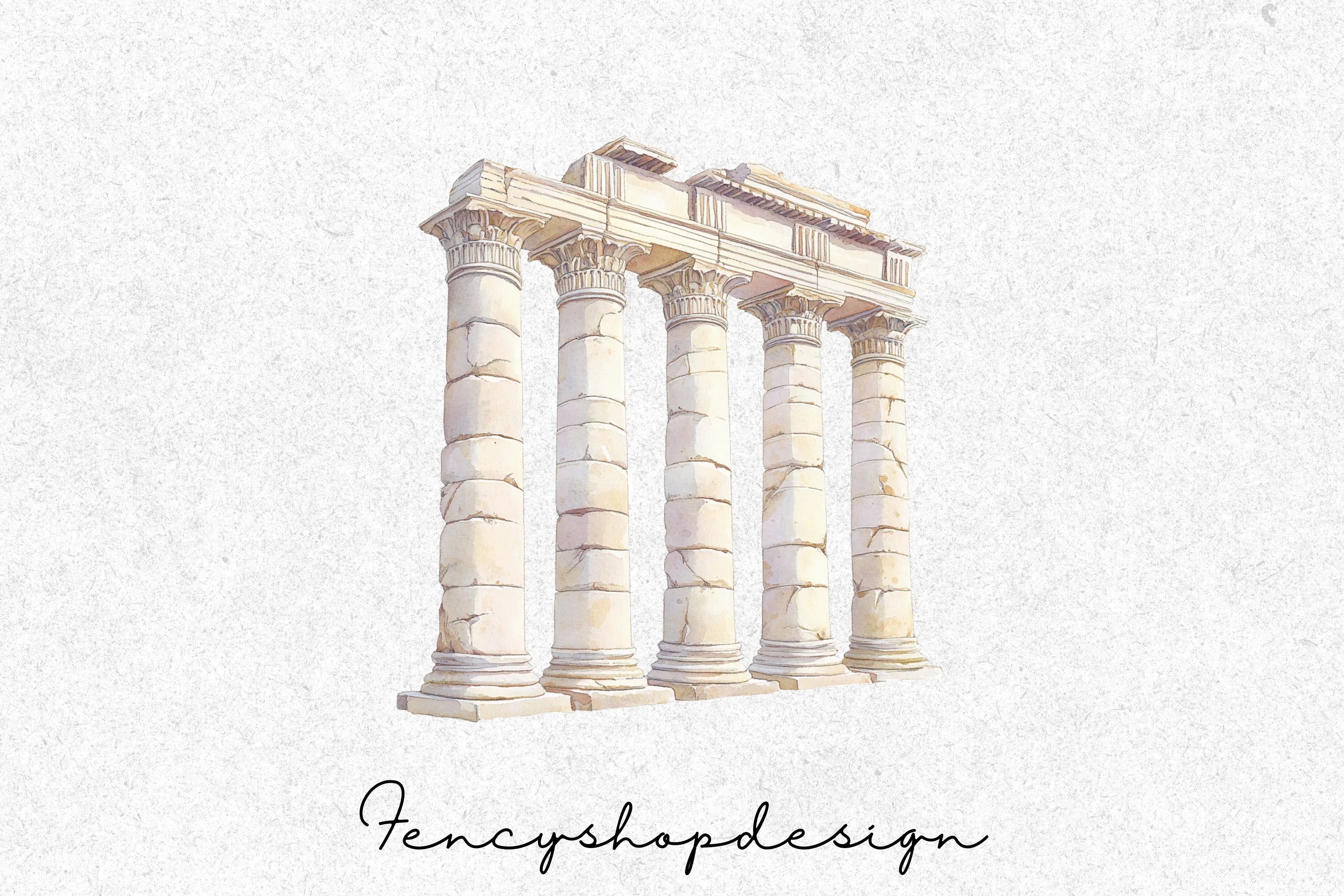 Ancient Greek Roman Column Clipart Bundle
