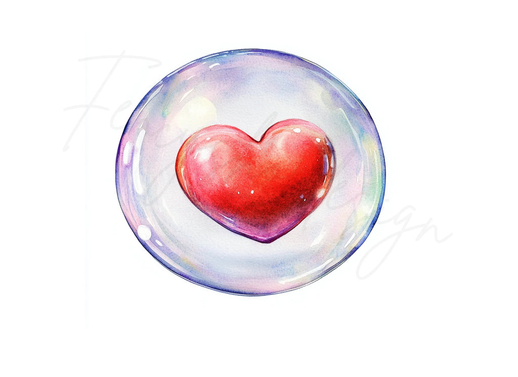 Hearts in Bubbles Clipart Bundle