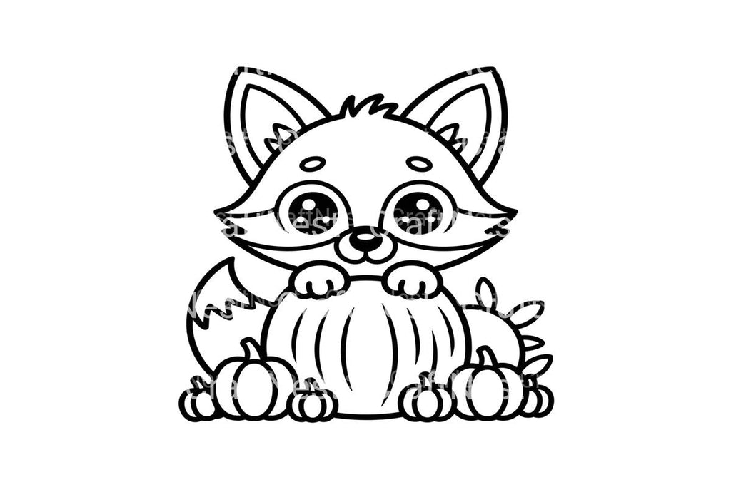 Autumn Fox and Pumpkins Coloring Books