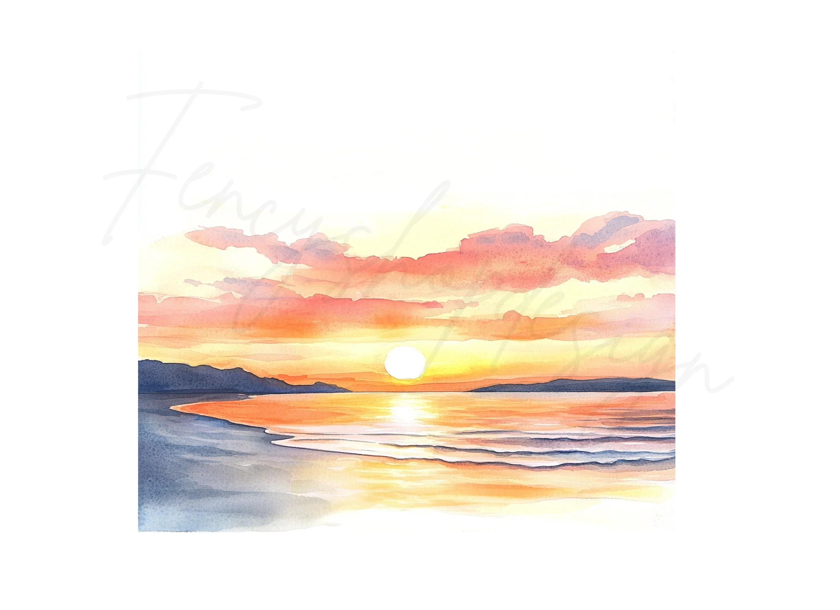 Sunset Beach Clipart Bundle