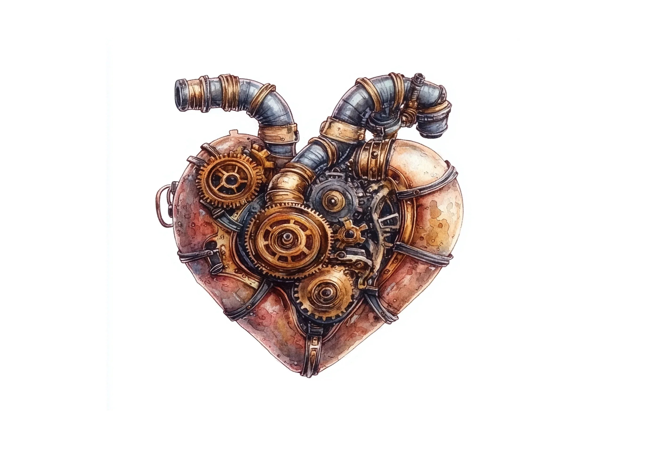Steampunk Heart Clipart Bundle