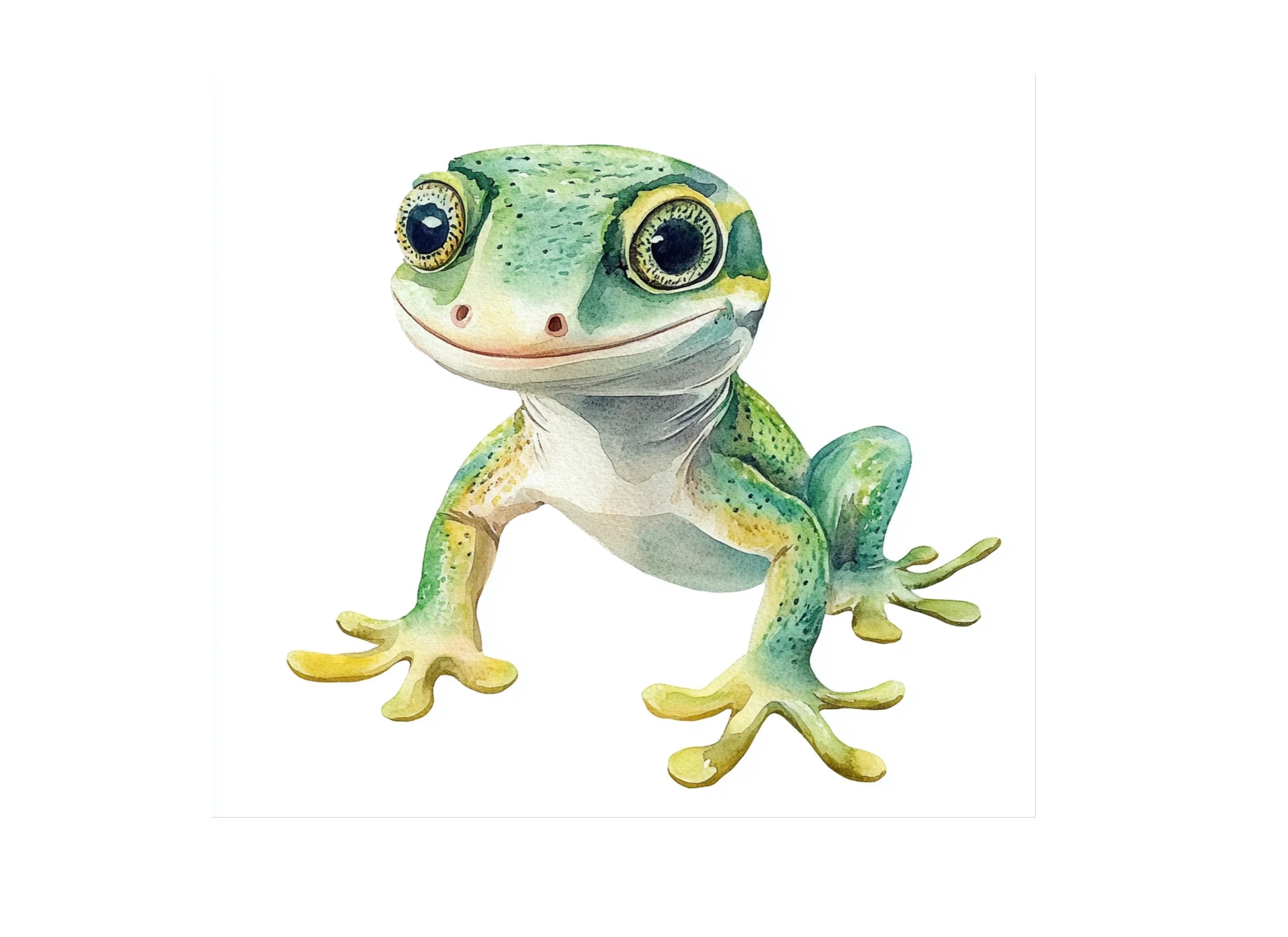 Cute Green Gecko Clipart Bundle
