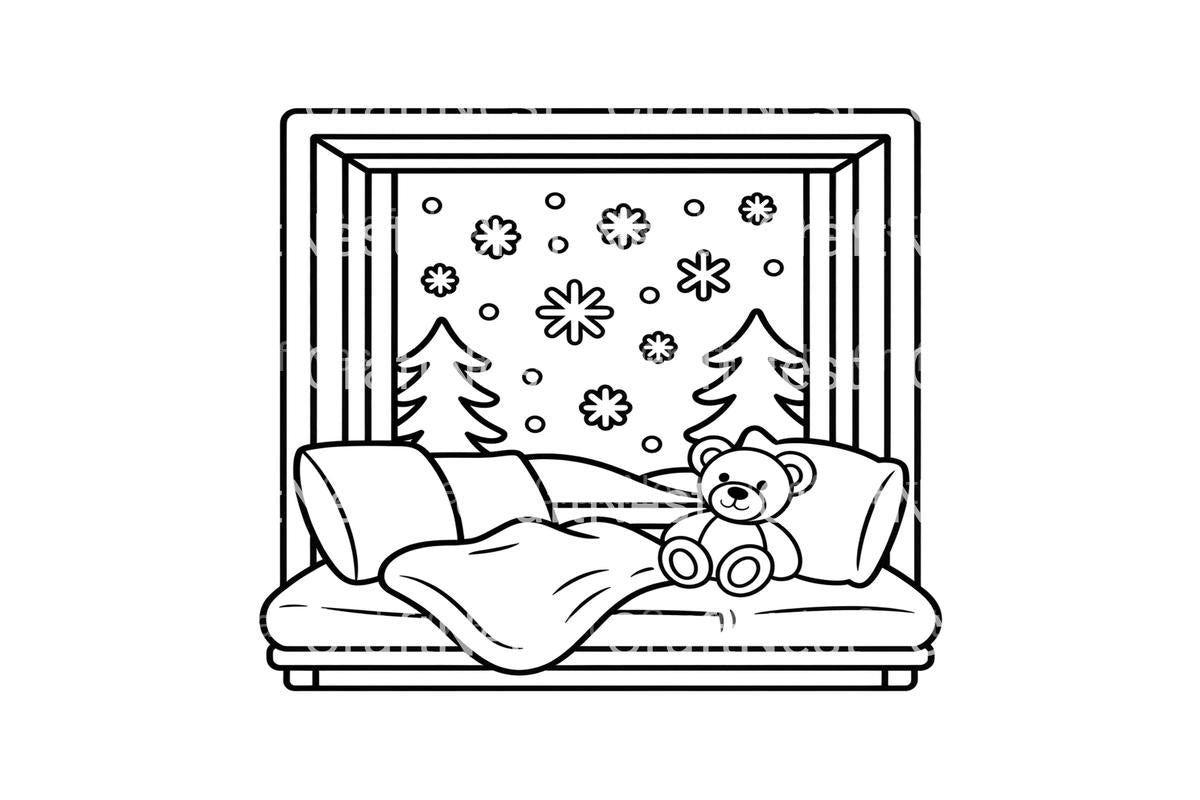 Cozy Winter Window Scene Coloring Books