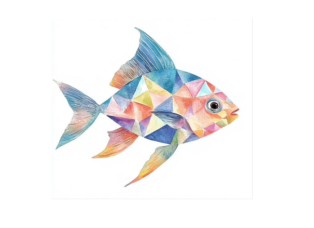 Colorful Geometric Fish Clipart Bundle