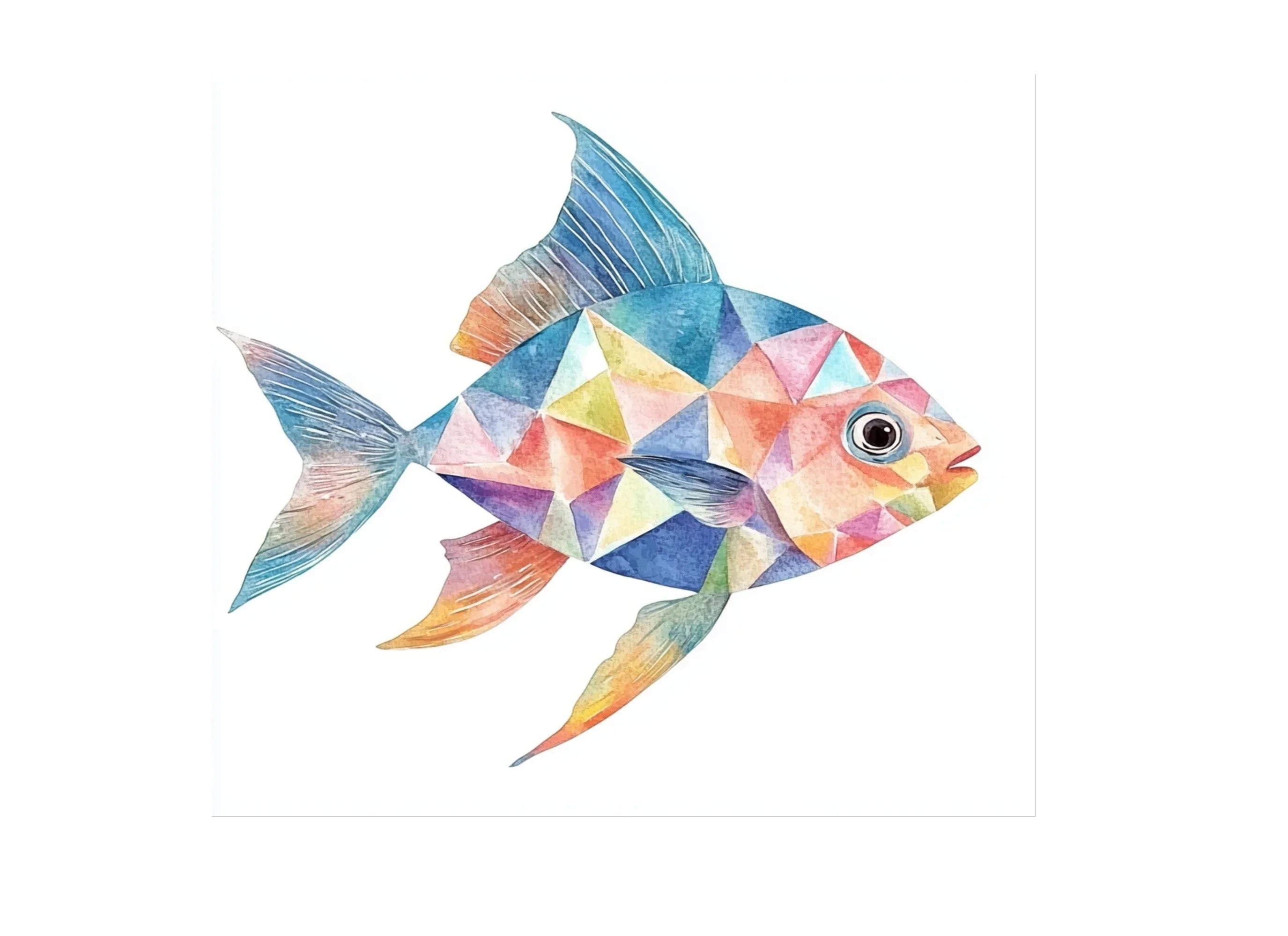 Colorful Geometric Fish Clipart Bundle