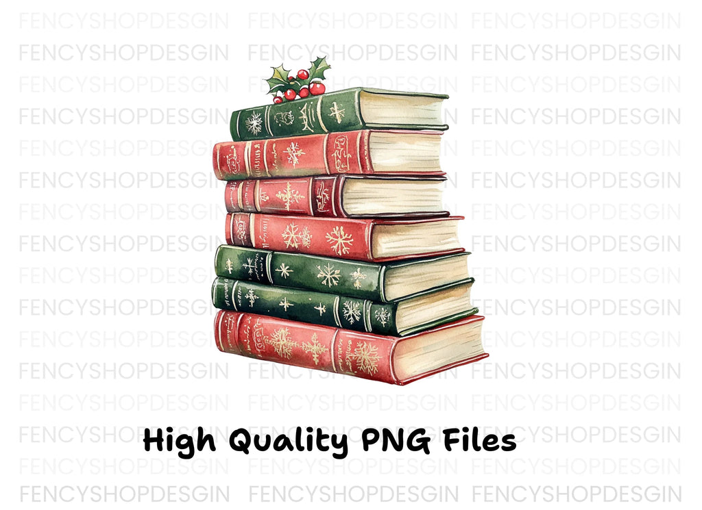 Holiday Book Stack Clipart Bundle