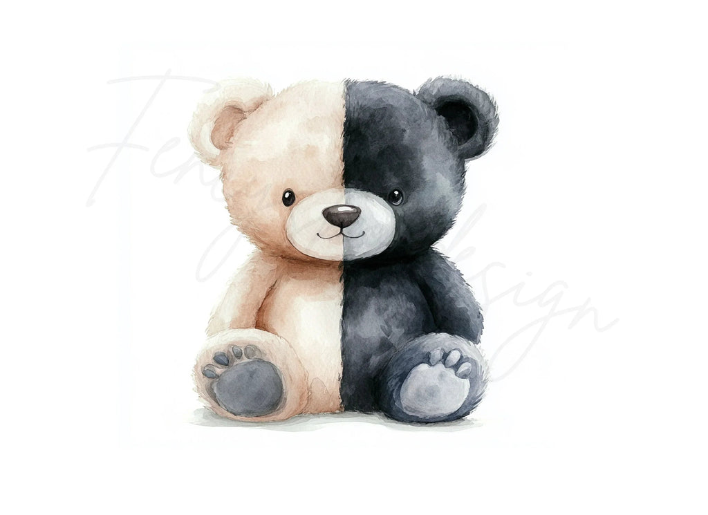 Cute Two Tone Teddy Bear Clipart Bundle