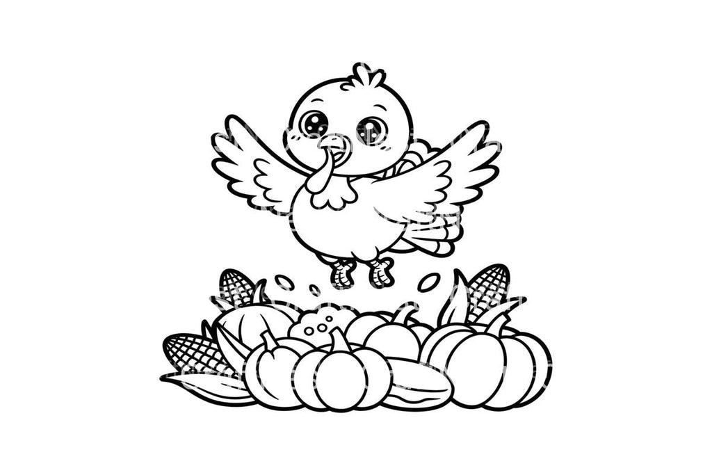 Cute Turkey Thanksgiving Coloring Books