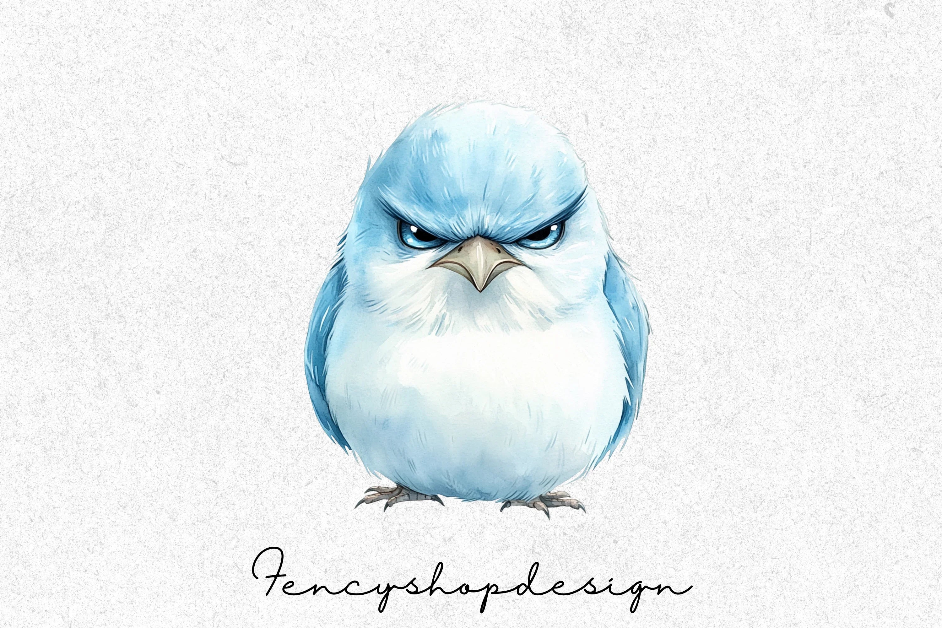 Angry Blue Birds Clipart Bundle