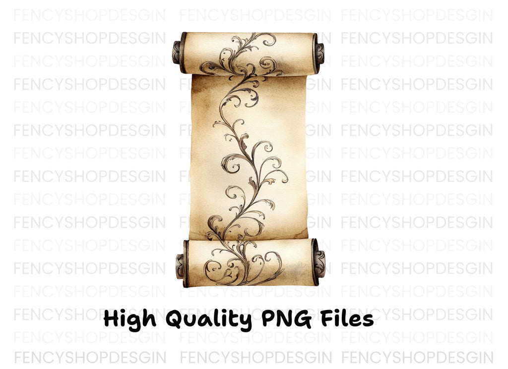 Ornate Floral Scroll Clipart Bundle
