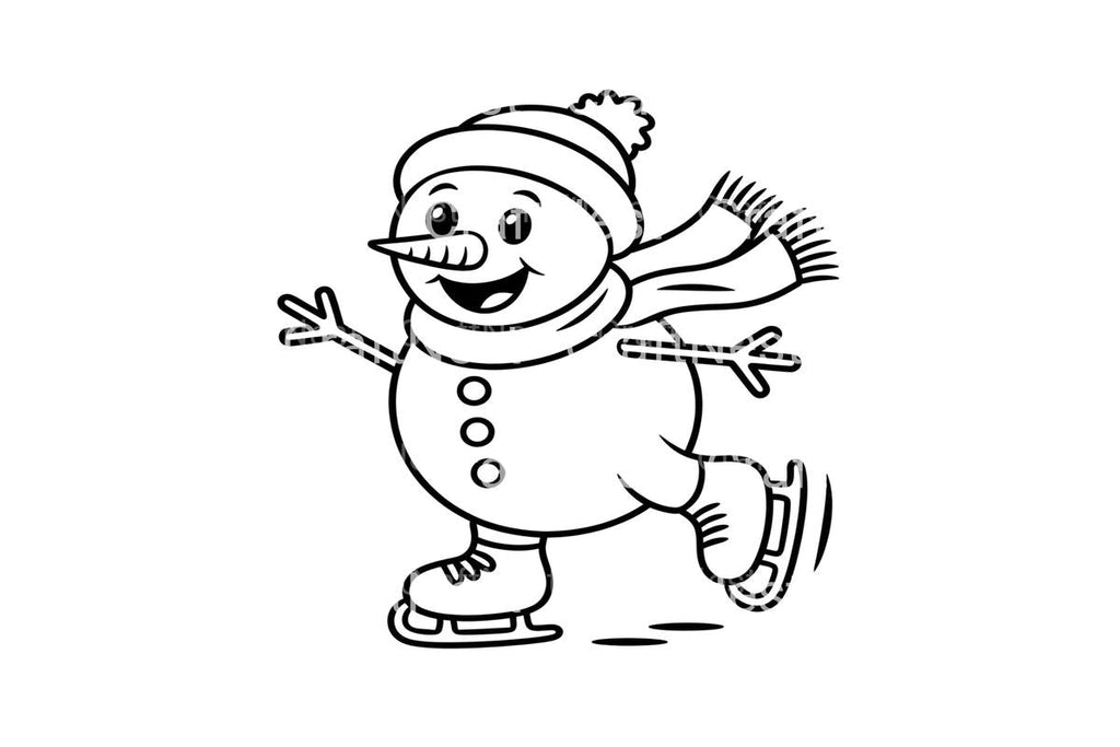 Ice Skating SnowmanFun Coloring Books