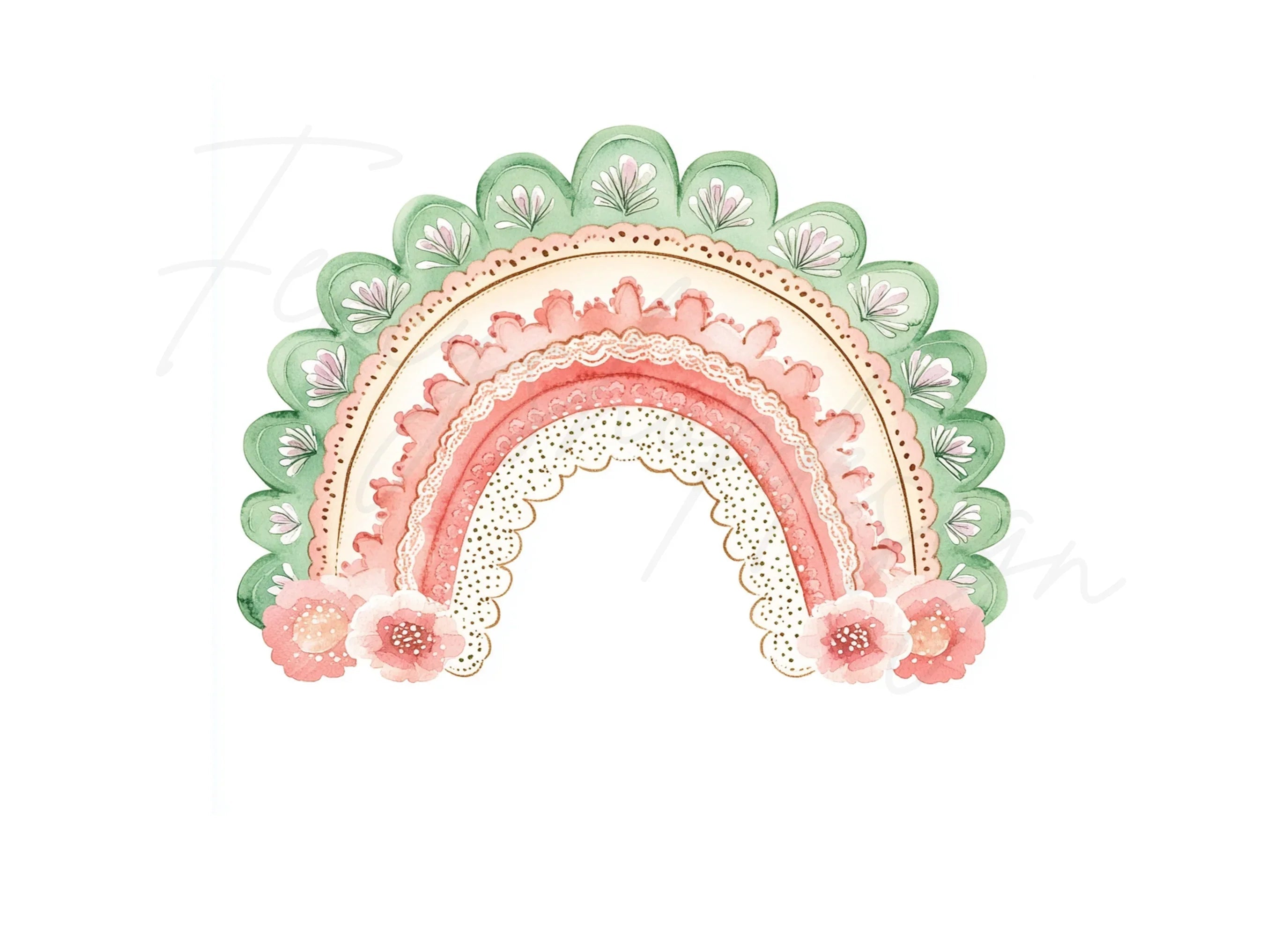Boho Rainbow Lace Details Clipart Bundle