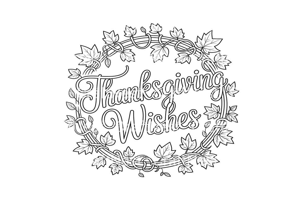 Thanksgiving Family Wreath Coloring Books