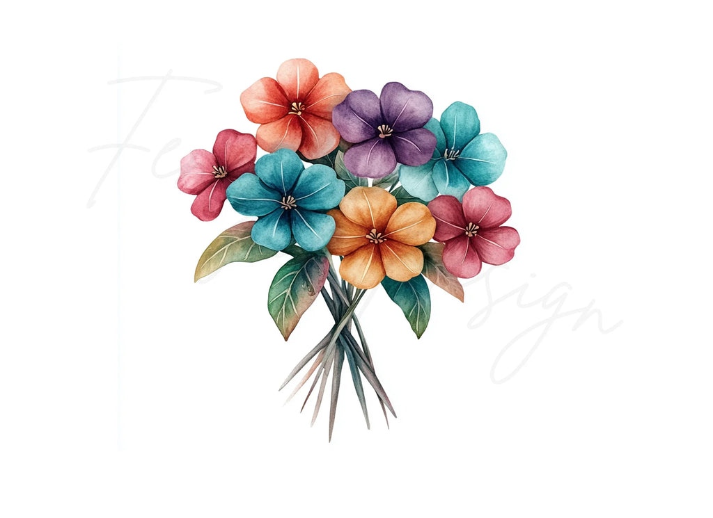 Vibrant Flower Bouquets Clipart Bundle
