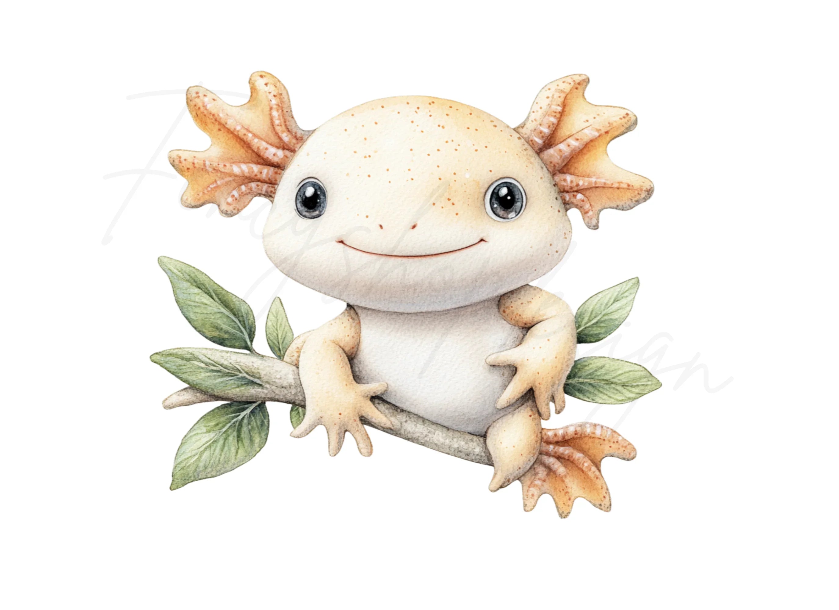 Cute Axolotl Clipart Bundle