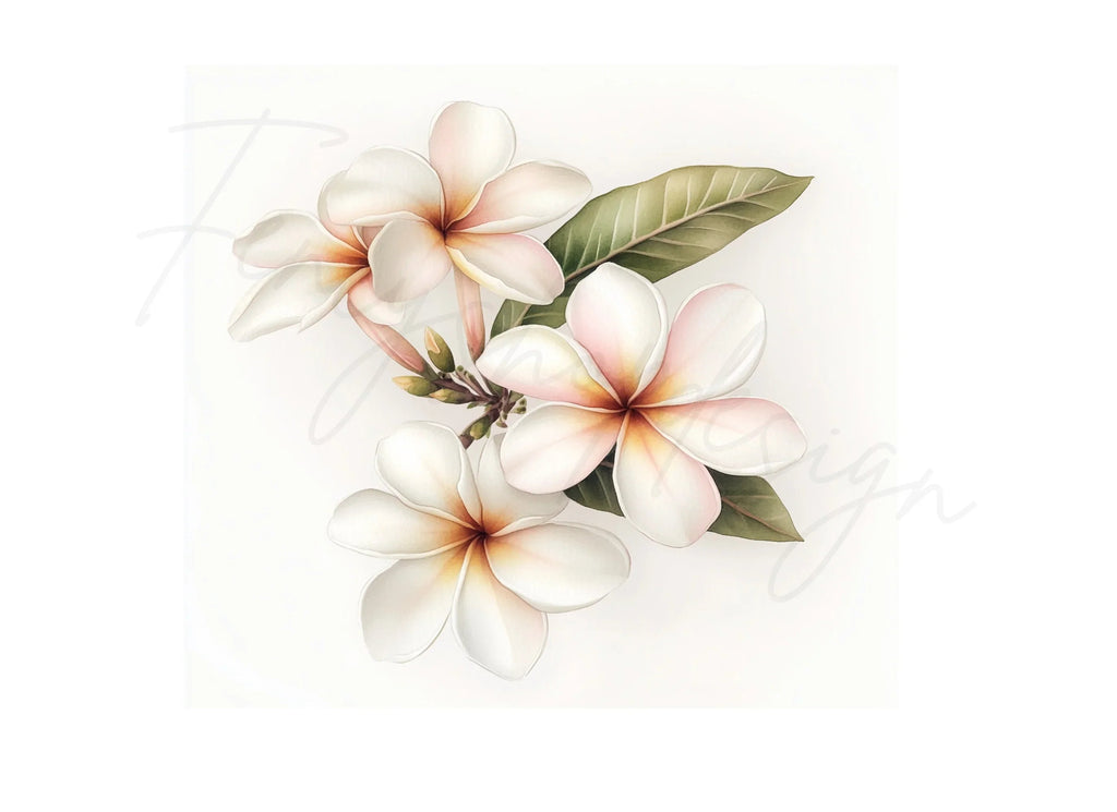 Elegant Plumeria Flower Clipart Bundle