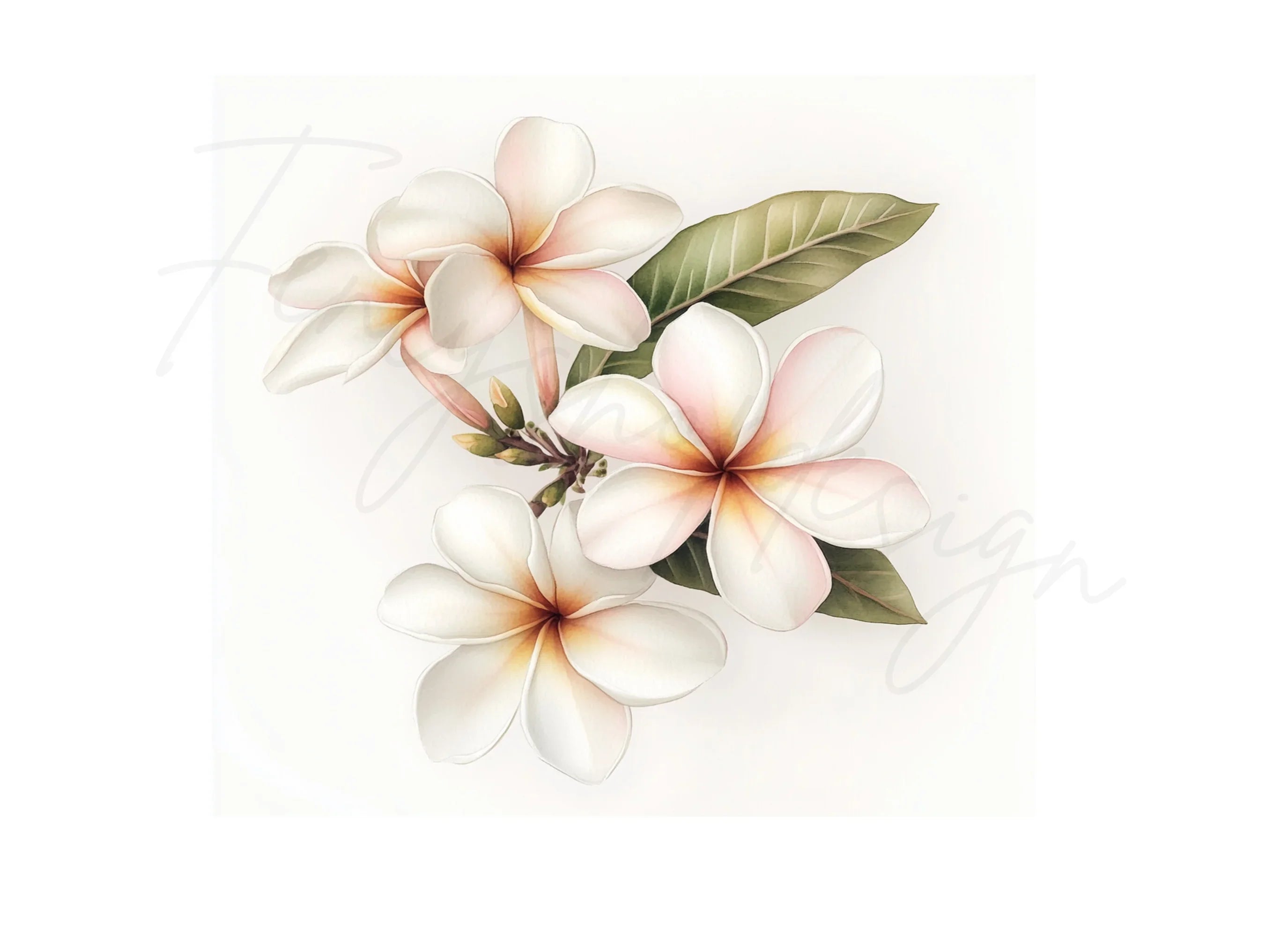 Elegant Plumeria Flower Clipart Bundle