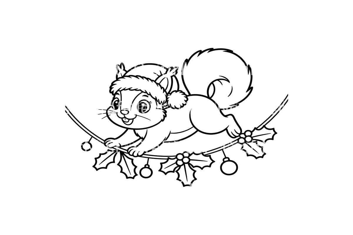 Festive Squirrels Christmas Coloring Books