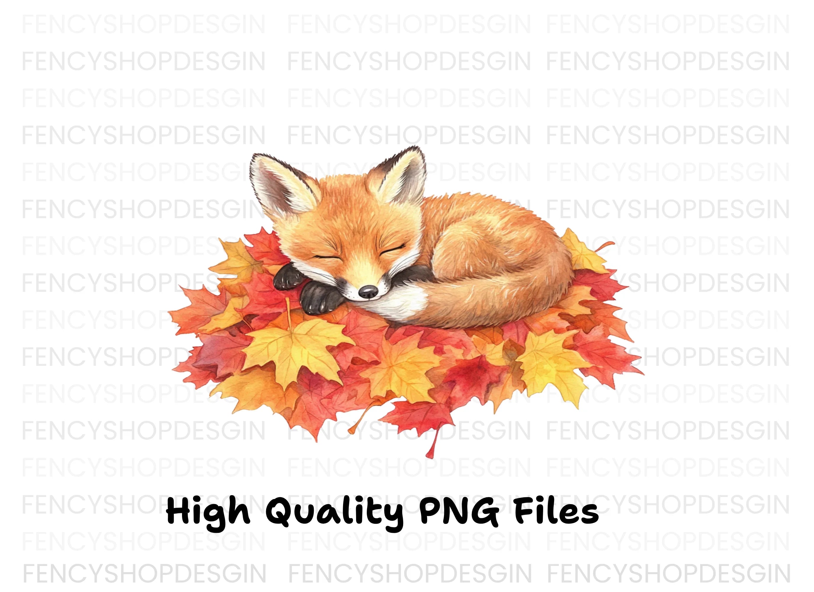 Sleeping Fox Clipart Bundle