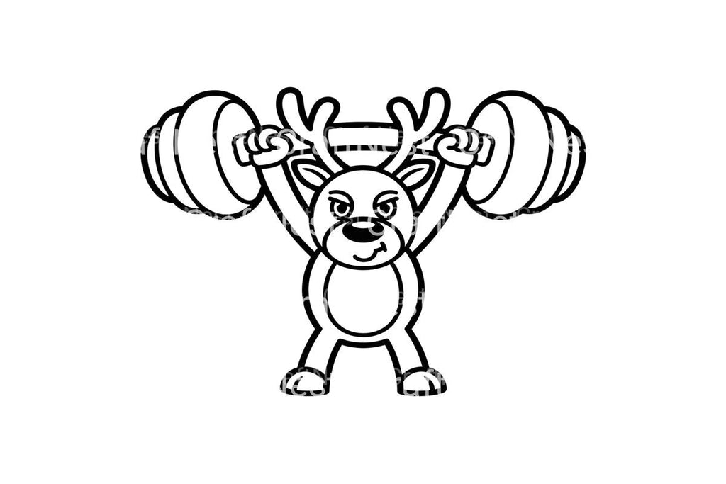Reindeer Weightlifting Coloring Books