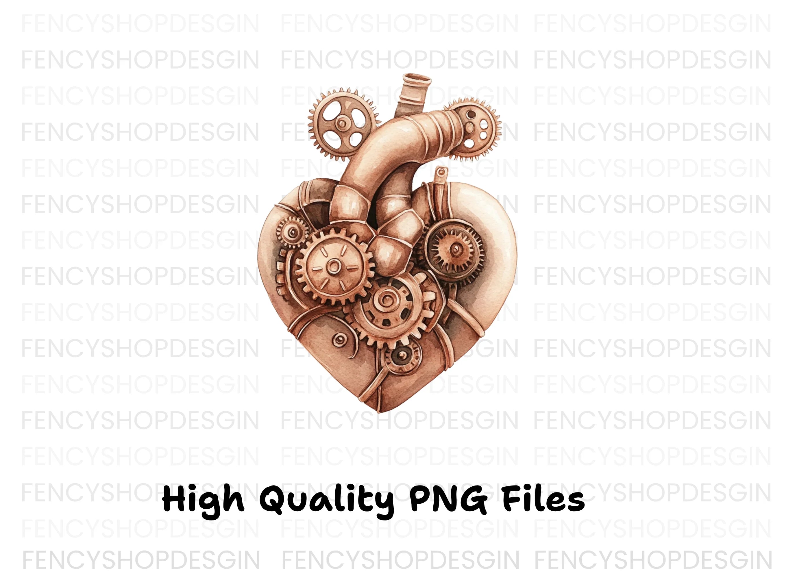 Steampunk Heart Clipart Bundle