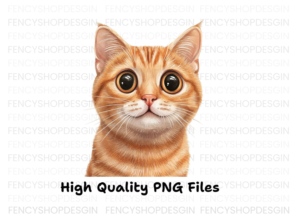 Orange Cat Faces Clipart Bundle
