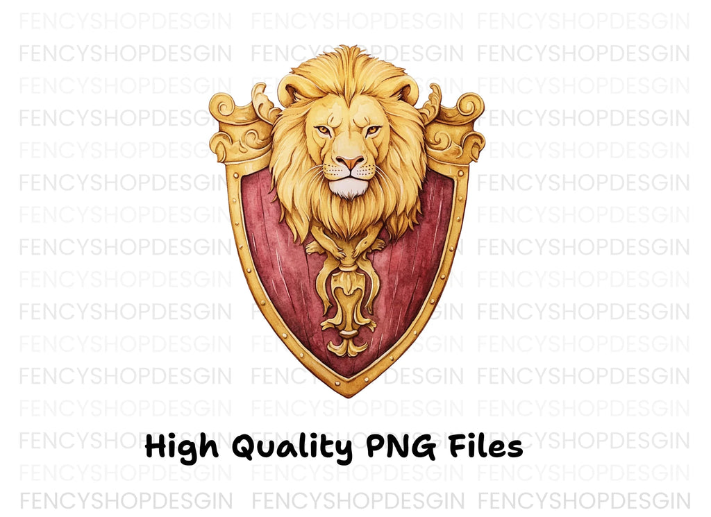 Lion Crest Shield Clipart Bundle