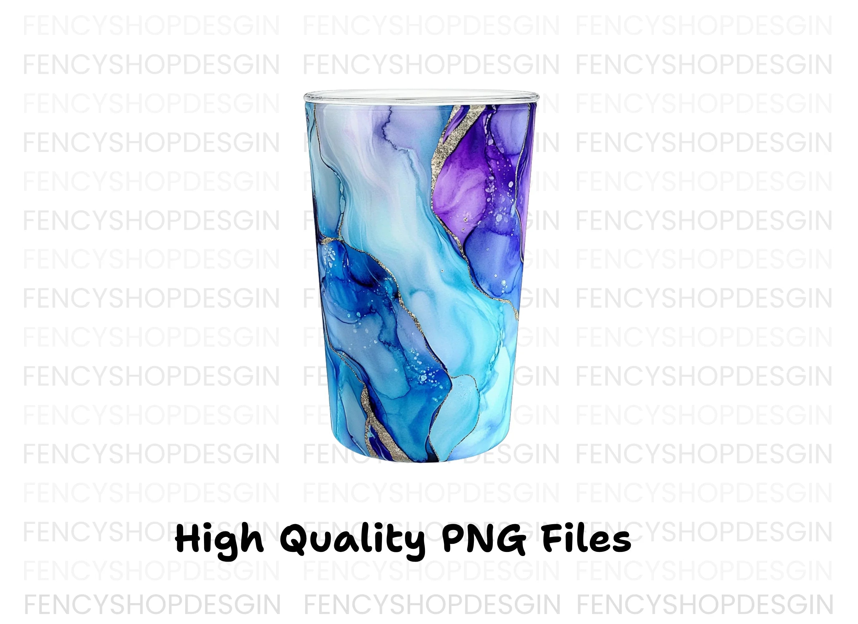Alcohol Ink Tumbler Clipart Bundle