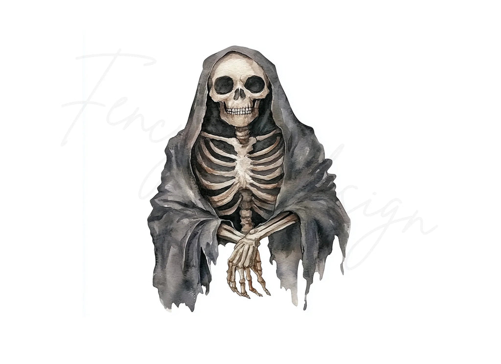 Spooky Grim Reaper Skeletons Clipart Bundle