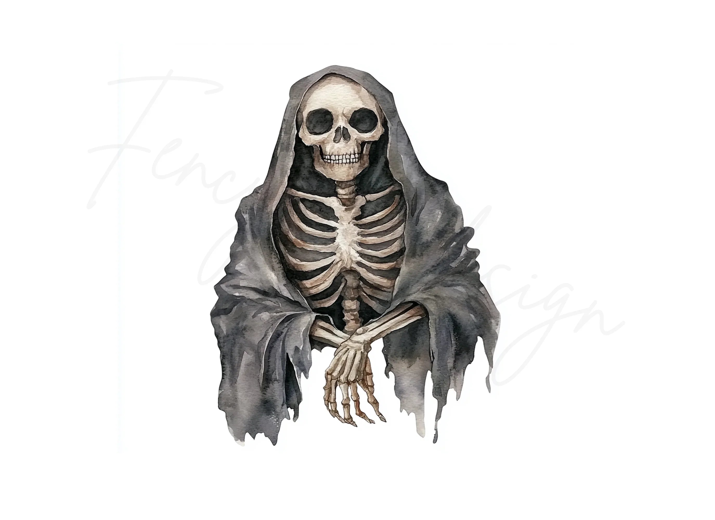 Spooky Grim Reaper Skeletons Clipart Bundle