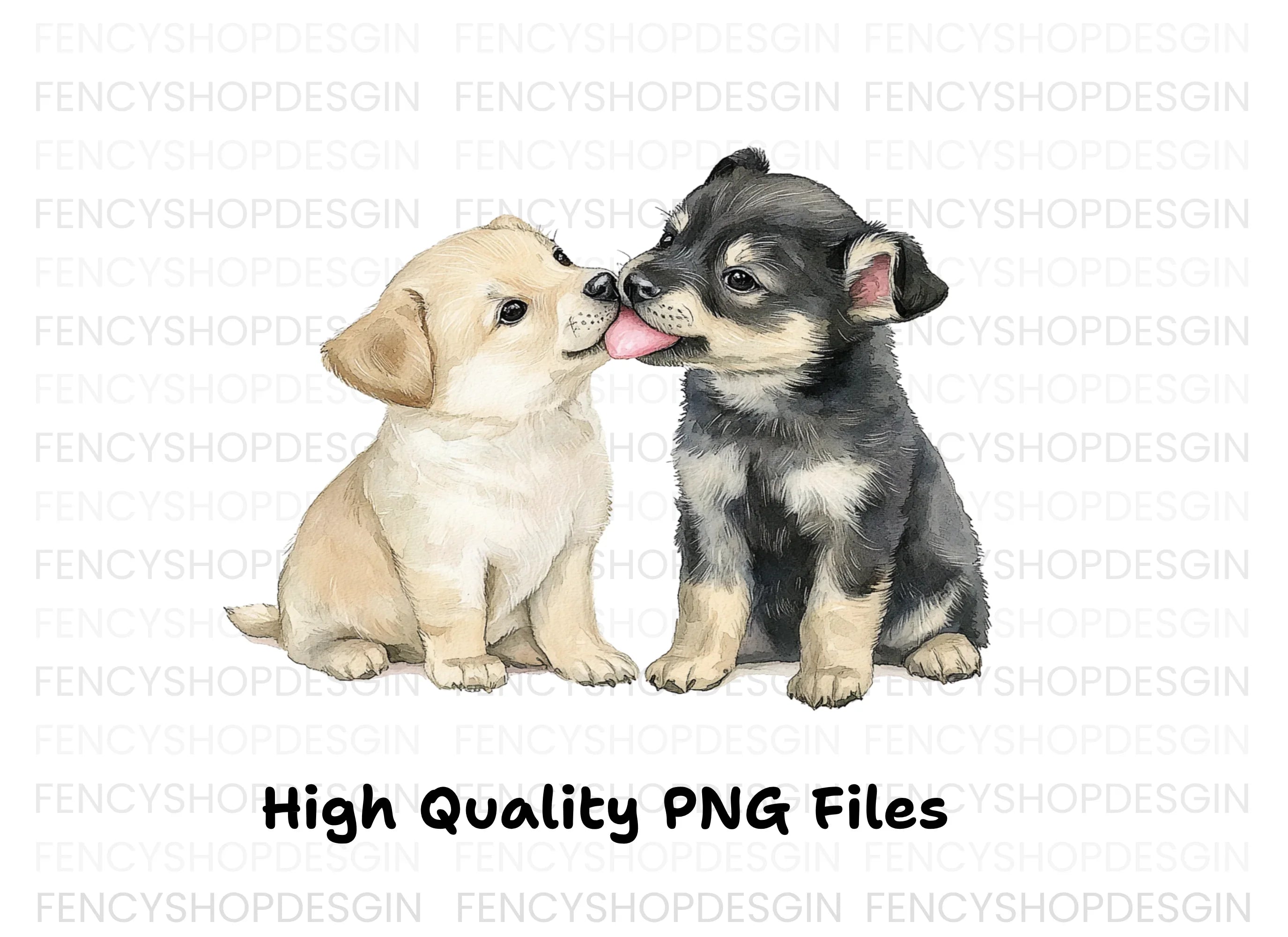 Playful Puppy Kisses Clipart Bundle