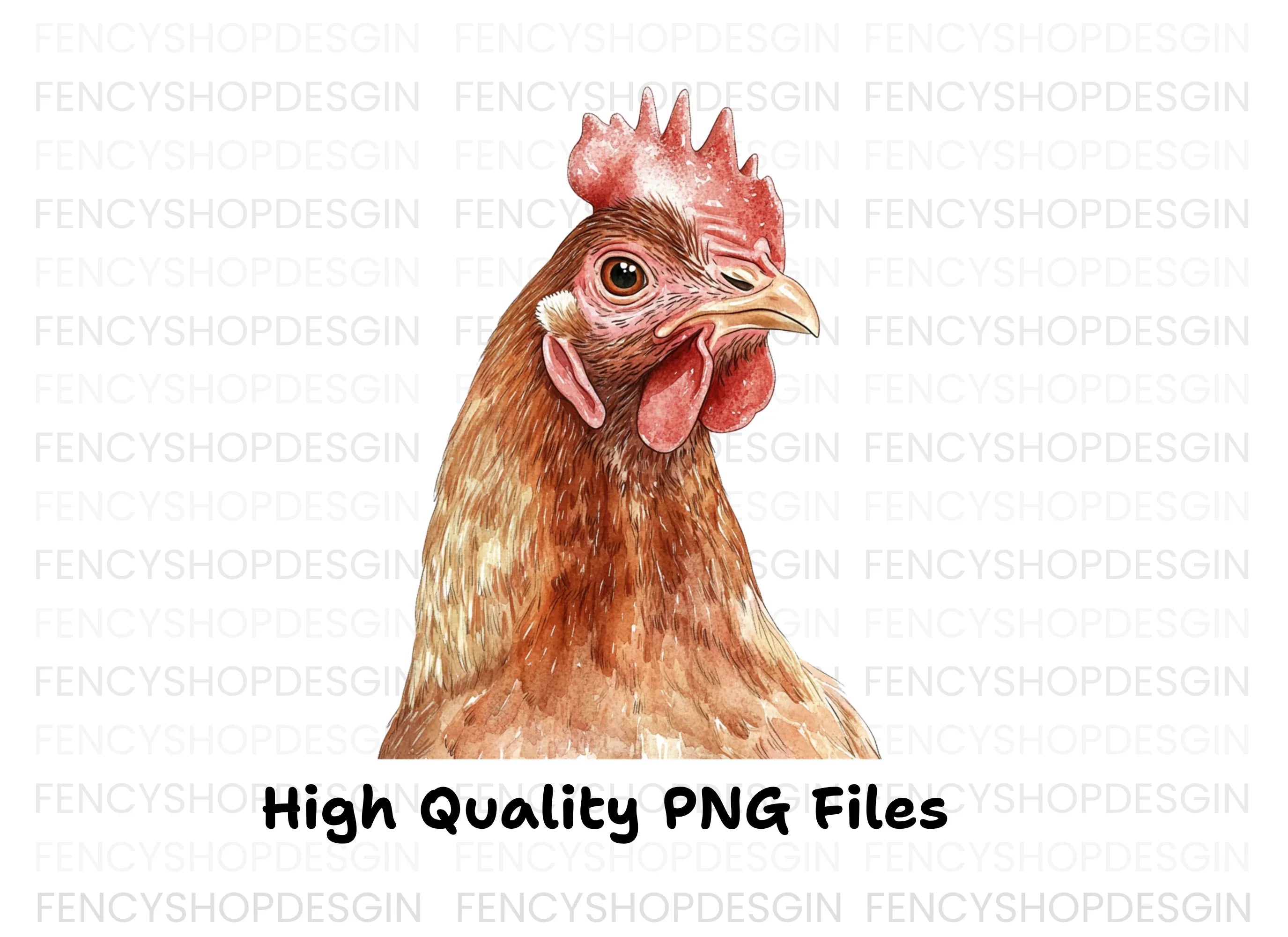 Detailed Hen Head Clipart Bundle