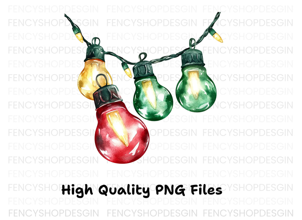 Christmas Lights Clipart Bundle