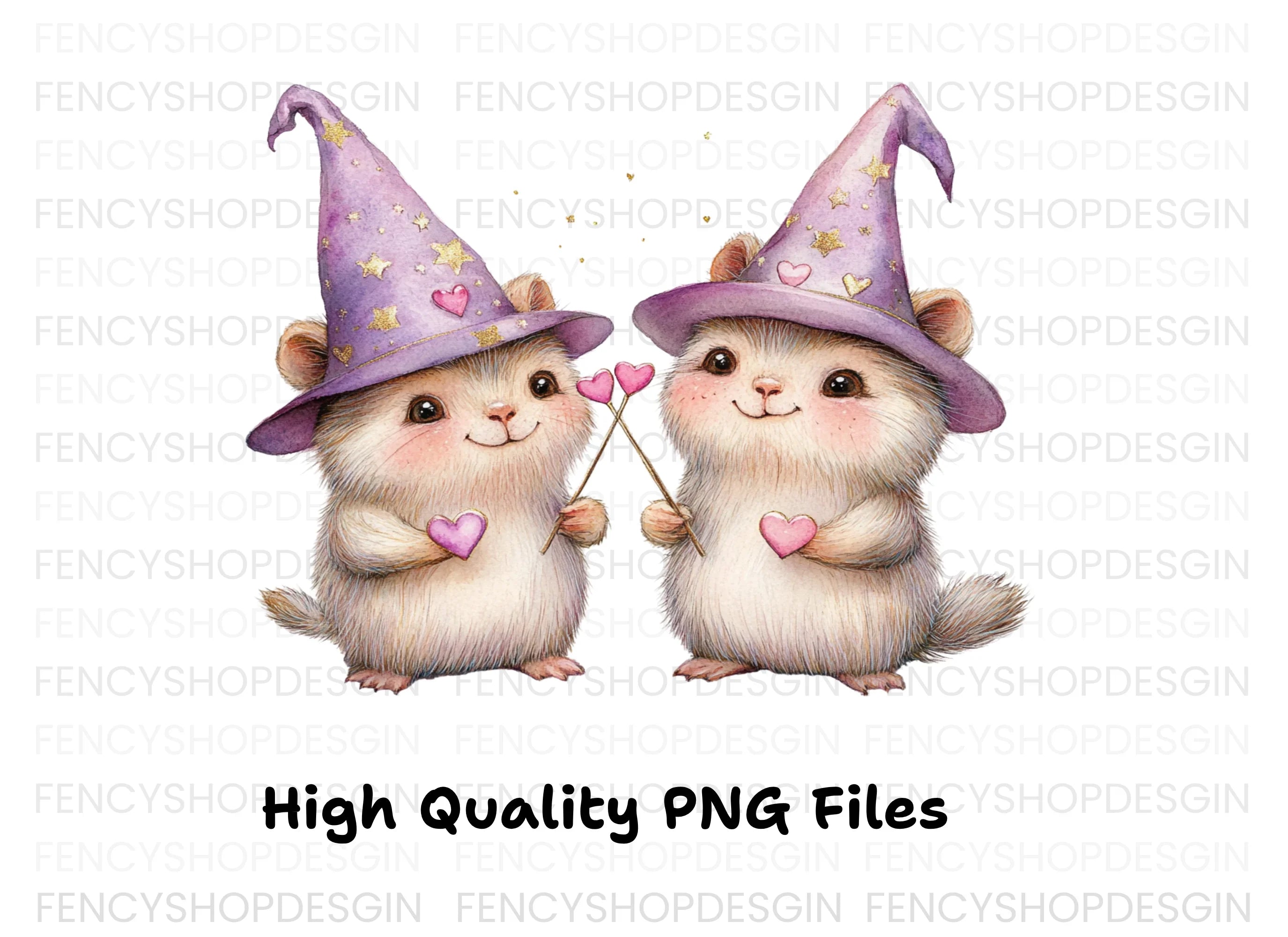 Cute Hamster Witch Clipart Bundle