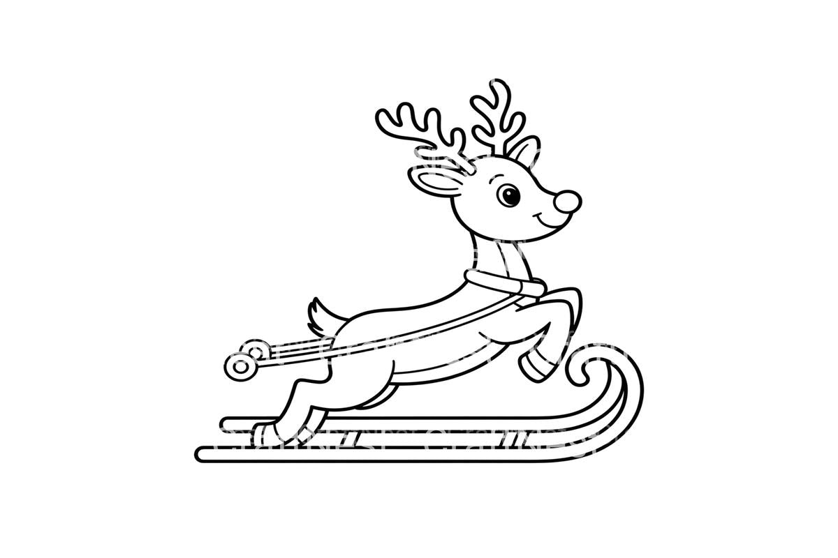 Christmas Reindeer Sleigh Coloring Books