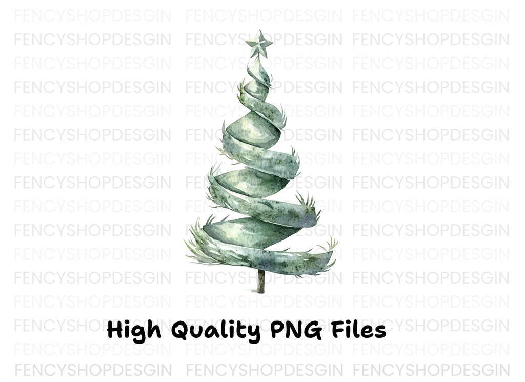 Spiral Christmas Tree Clipart Bundle