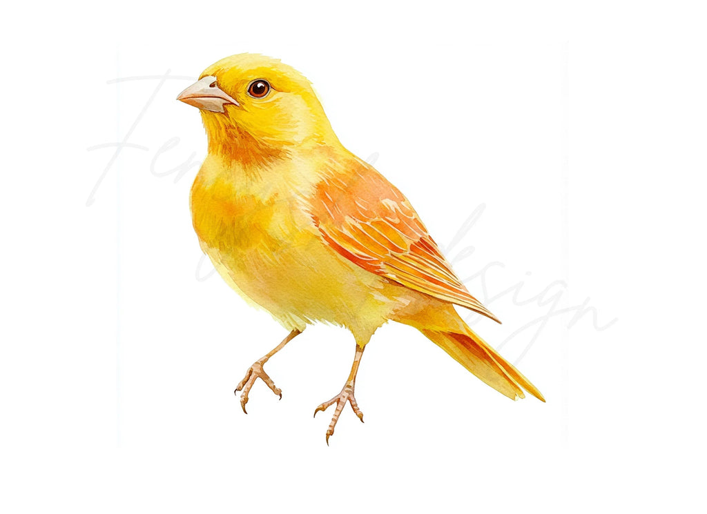 Vibrant Yellow Canary Bird Clipart Bundle