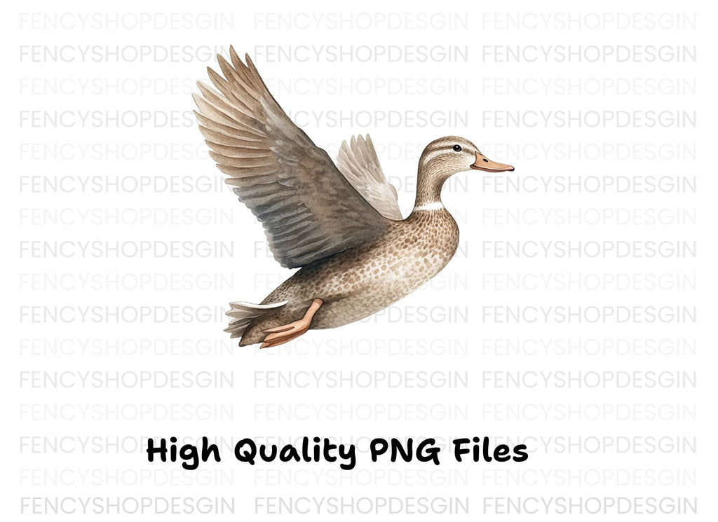Flying Mallard Duck Clipart Bundle