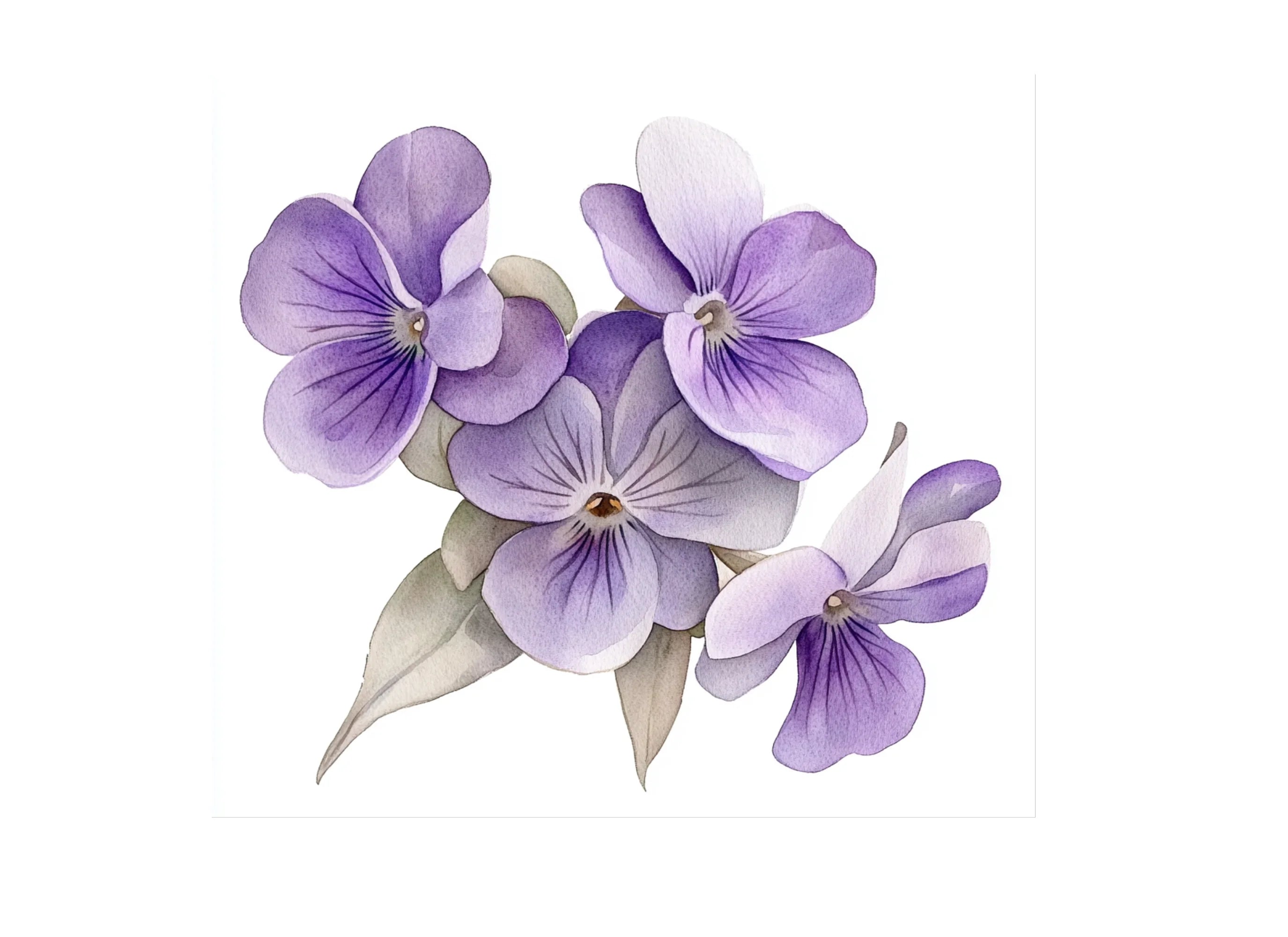 Violet Flower Clipart Bundle