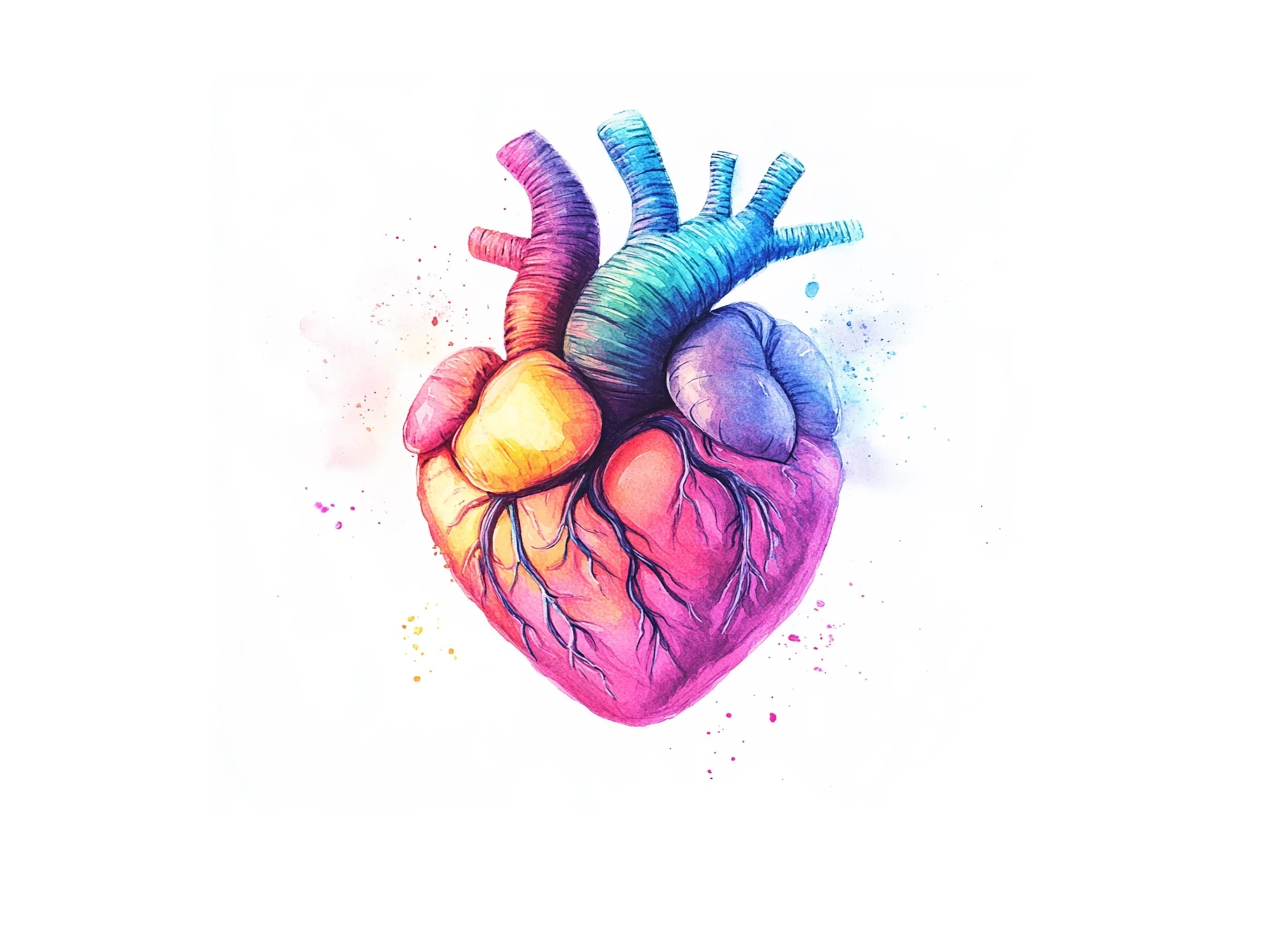 Colorful Anatomical Heart Clipart Bundle