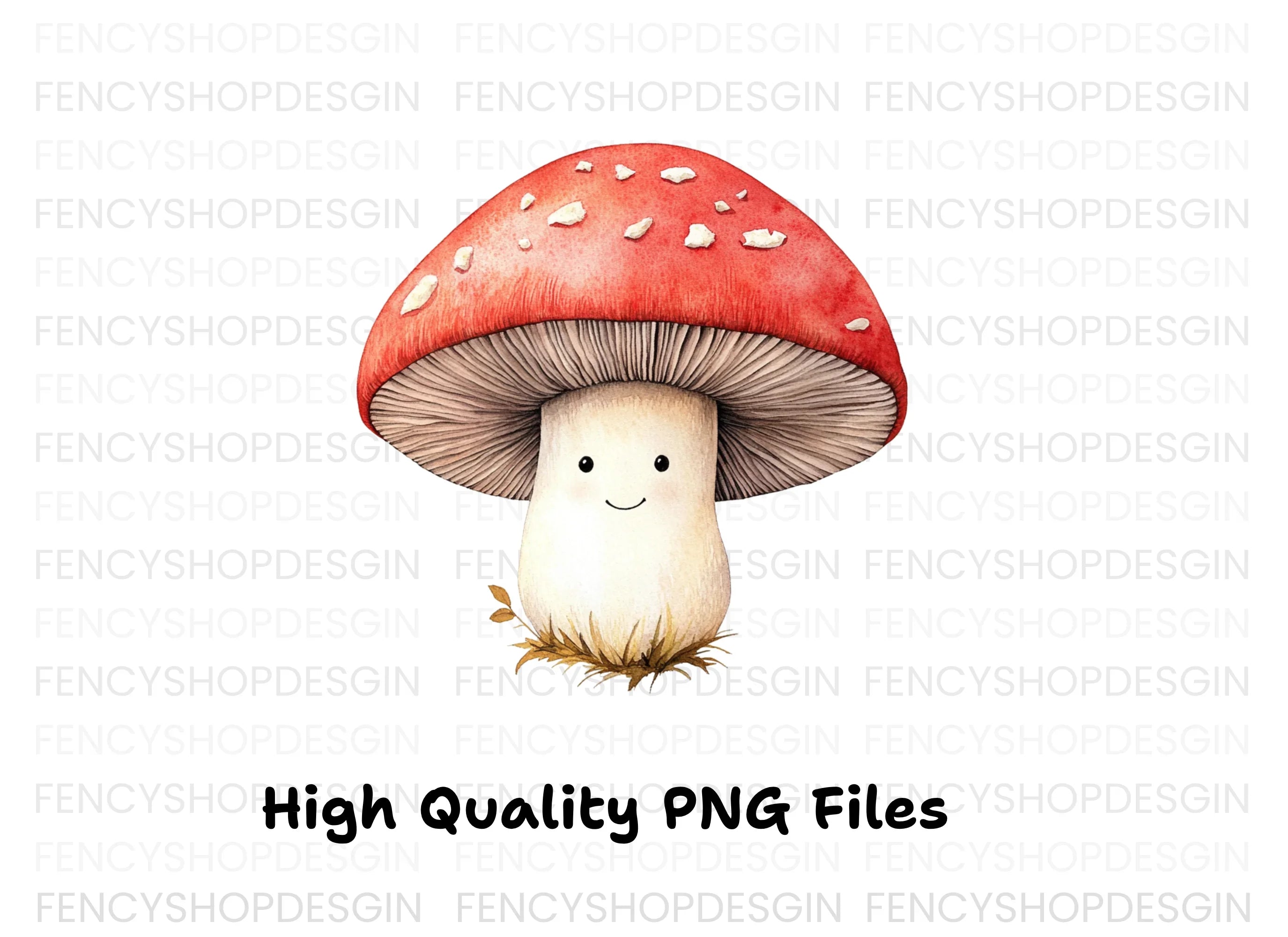 Cute Kawaii Mushroom Clipart Bundle