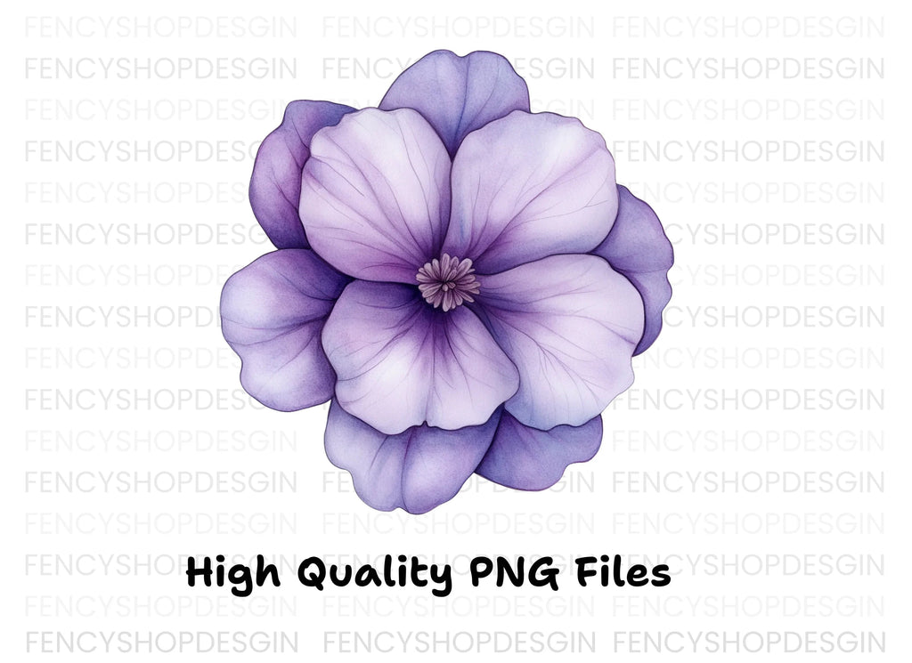 Elegant Purple Anemone Flower Clipart Bundle