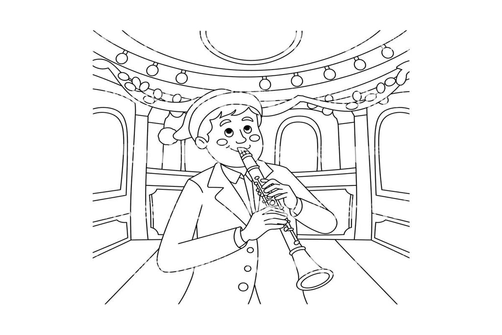 Christmas Clarinet Player Coloring Books